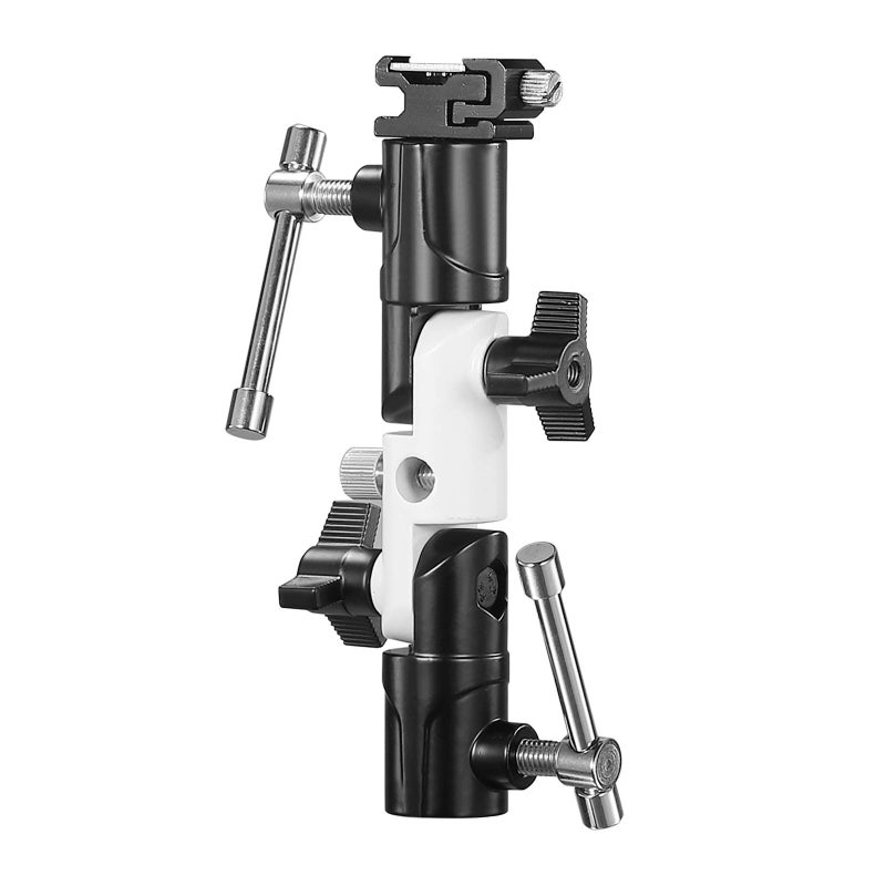 SUPON Flash Bracket U-Shape,180Â° Adjustable Swivel Umbrella Softbox Holder with 1/4" to 3/8" Screw &Nut Adapter and Cold Shoe Mount for DSLR Cameras,Speedlites,Tripod,Light Stand,Studio,LED Light - Image 2